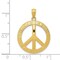14K Gold Peace/Hope/Faith/Love Peace Sign Pendant Charm Jewelry 25mm x 20mm